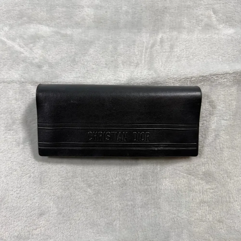 Christian Dior Eyeglasses Sunglasses Case Black Folding Collapsible Vintage